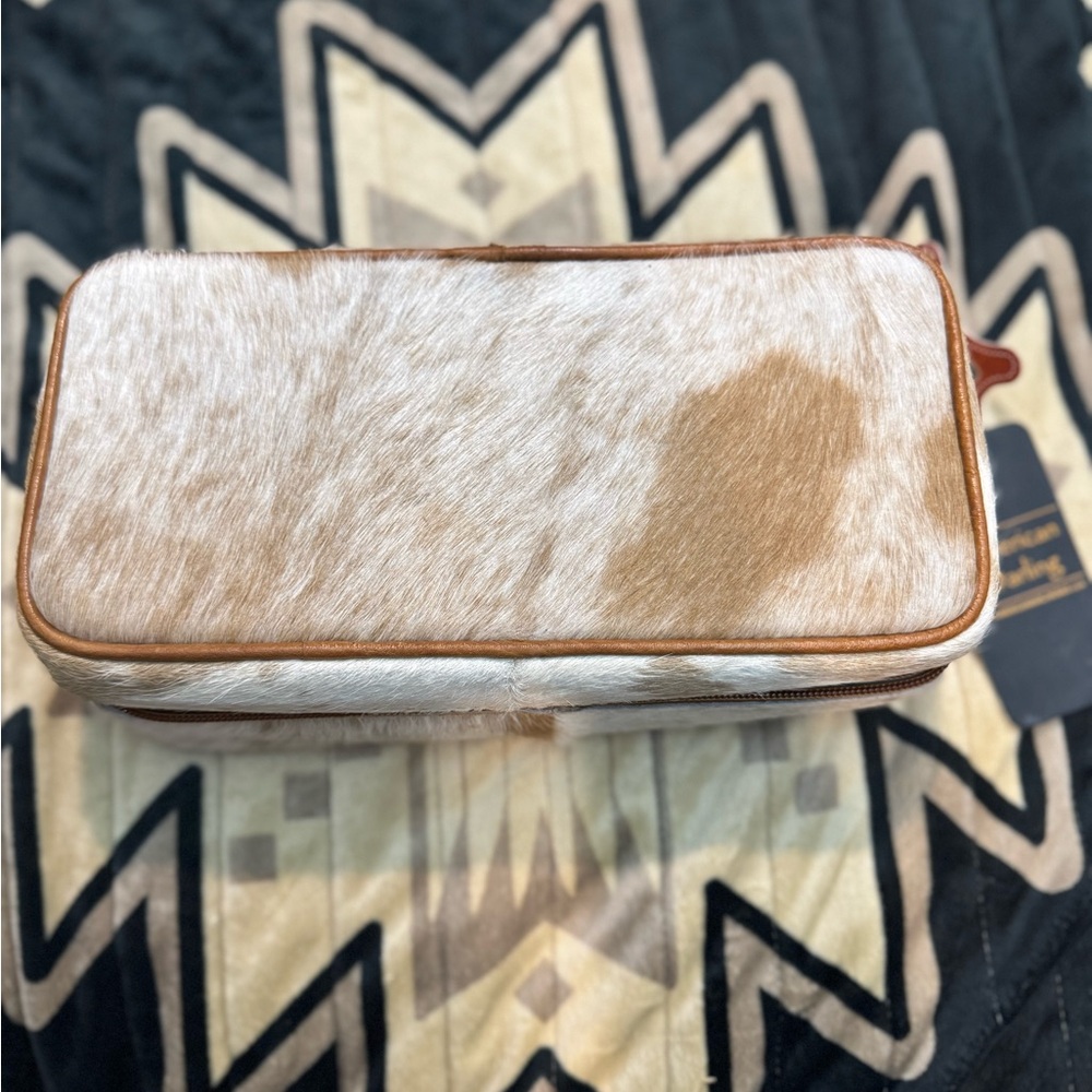 Brown and White Cowhide Jewelry Box